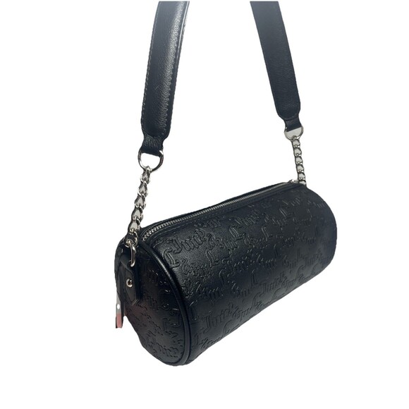 Juicy Couture Black Barrel Shoulder Bag With Rhinestone Logo & Chain Strap - Picture 6 of 14